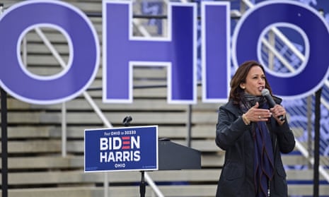 Kamala Harris campaigning in Cleveland, Ohio, earlier today.