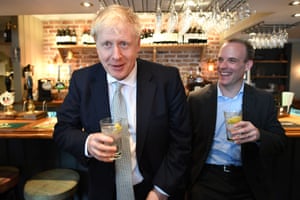Boris Johnson and Dominic Raab in a pub