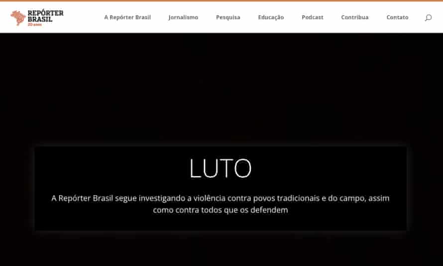 La page d'accueil du site Repórter Brasil jeudi.