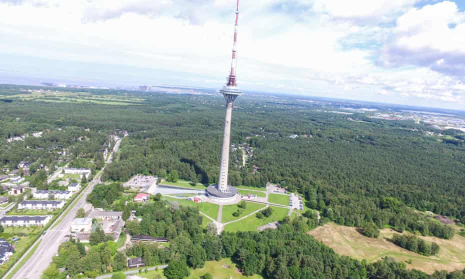 Aerial view of Tallinn from its Television Tower. 