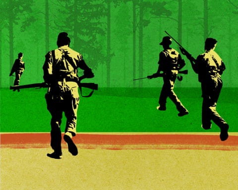 The illustration shows members of the Naxalite rebellion.
