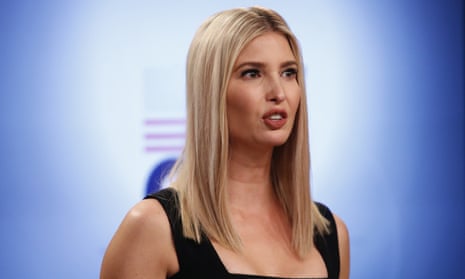 Ivanka Trump at a global development event in Washington in August. Ivanka has been conspicuously silent about her alleged violation.
