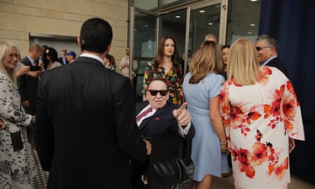 Sheldon Adelson attends the opening ceremony of the new US embassy in Jerusalem in May.