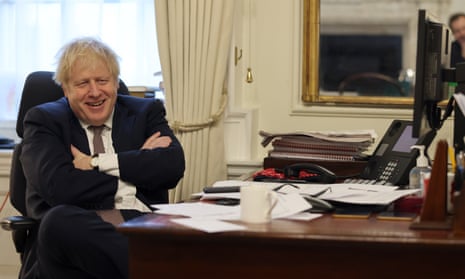 Boris Johnson speaks to the president of the European commission, Ursula von der Leyen, in No 10 Downing Street on 23 December 2020