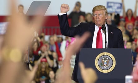 Donald Trump rally in Michigan in april 2018.