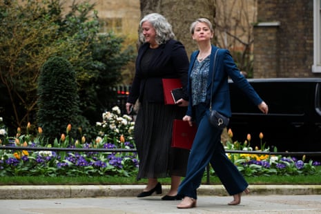 Heidi Alexander, the transport secretary (left), and Yvette Cooper, the foreign secretary.