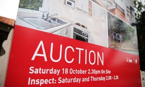 An auction sign outside a house in Sydney
