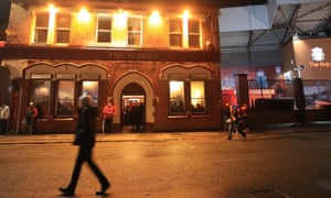 The Albert pub, next to the Kop end of Liverpool’s stadium