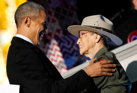 Meeting Barack Obama at the 93rd Annual National Christmas Tree Lighting in Washington DC, 3 December 2015.