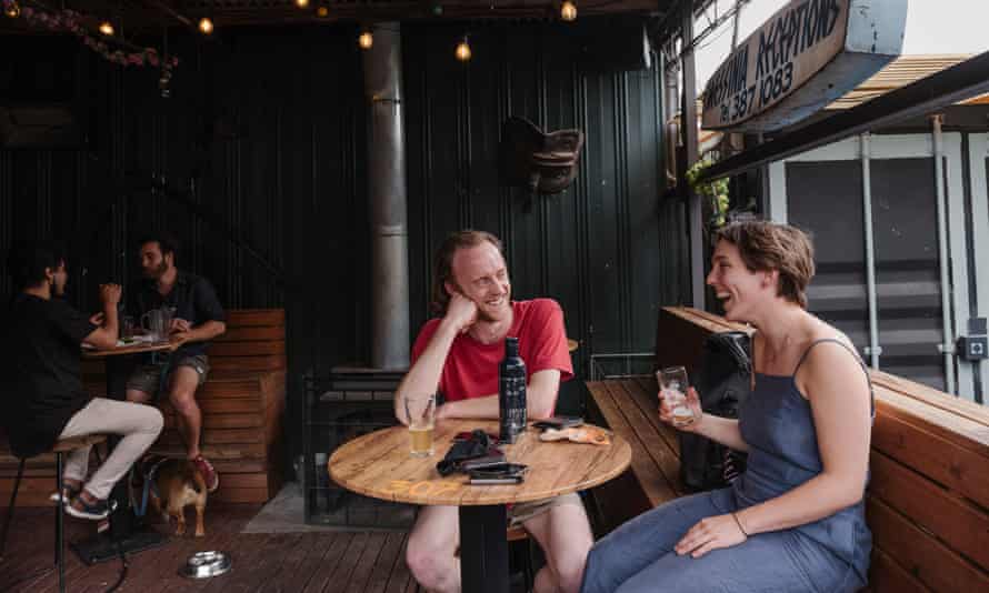 Eugene Stone-Marques and Mads White have a drink at the Edinburgh Castle in Brunswick