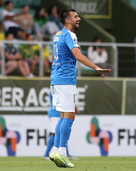 C.F. Os Belenenses footballer Andre Serra pictured after scoring the only goal in Belenenses’ solitary win this campaign, an away game against Tondela on 01/09/2023.