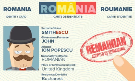 A prototype of the ID card you would receive from the Romanians for ‘remainians’ campaign