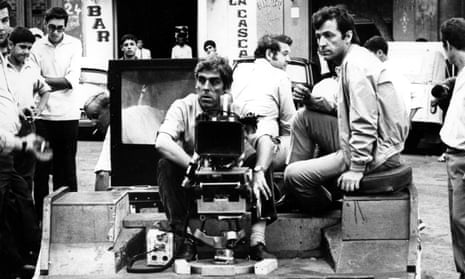 Costa-Gavras filming on location in Algeria with cinematographer Raoul Coutard.