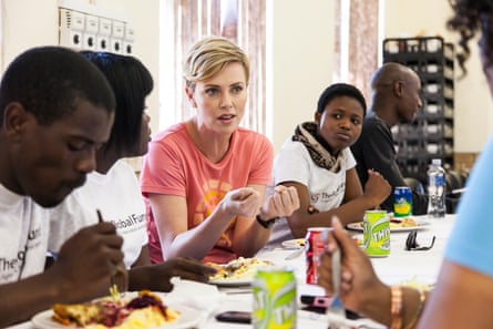 Charlize Theron visits a project to create youth ambassadors in KwaZulu-Natal, 2013
