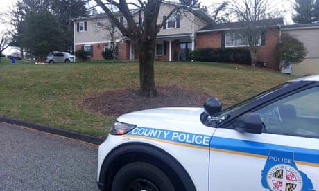a police car outside a house