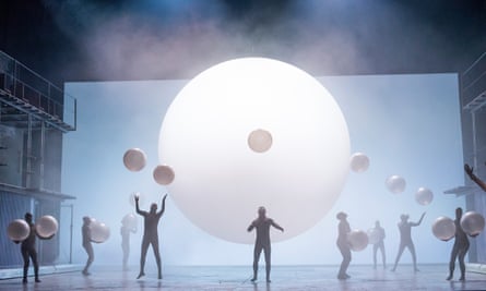 ‘The perpetual movement correlates well with the loops and repetitions of Glass’s score’ … Gandini Juggling in ENO’s Akhnaten by Philip Glass.