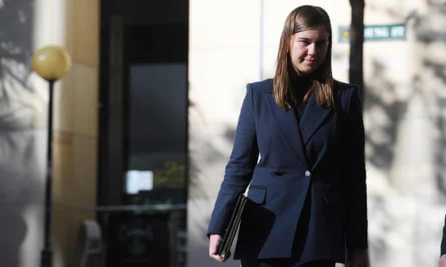 Former political staffer Brittany Higgins arrives at the Commonwealth Parliamentary Offices for a meeting with Australian prime minister Scott Morrison in Sydney on Friday.