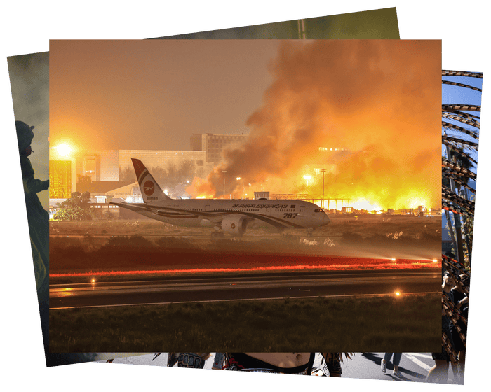 The Louvre heist, a burning airport and seven new saints: photos of the weekend
