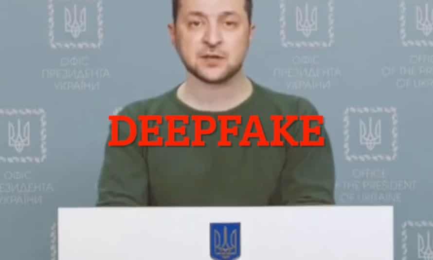 Video falso del presidente ucraniano Volodymyr Zelensky llamando a sus soldados a deponer las armas.