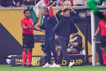 Mauricio Pochettino manager / head coach of USA reacts during the Gold Cup 2025 Final match between United States and Mexico at NRG Stadium on July 6, 2025 in Houston, Texas.