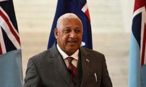 Frank Bainimarama in Canberra