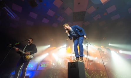 Wilson on stage with Kaiser Chiefs in Glasgow in June.
