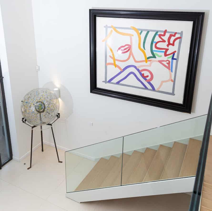 Artwork and stairs in the flat