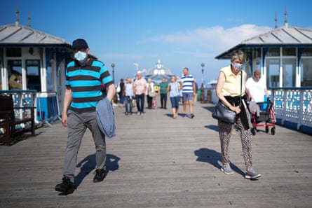 Summer visitors at  Llandudno Pier