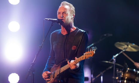 Sting performs on stage