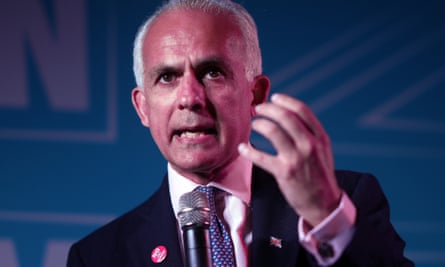 Close-up of Habib speaking and holding out his hand