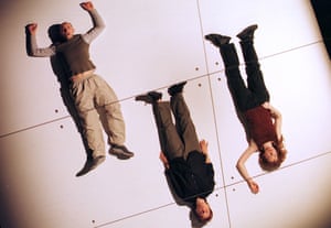 Daniel Evans, Jo McInnes and Madeleine Potter in 4.48 Psychosis at the Royal Court, London, in 2000