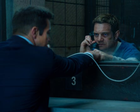 Jeremy Renner as Mike McLusky and Taylor Handley as Kyle McLusky in Mayor of Kingstown.