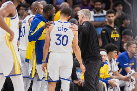 Golden State Warriors eliminated as Suns stifle Curry to clinch No 8 seed | NBA | The Guardian