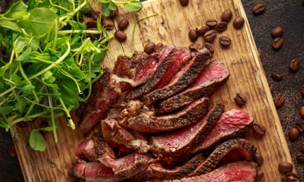 Coffee can be combined with cumin, vinegar etc to make a flavoursome paste to rub into beef.