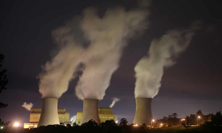 Night-time image of Yallourn power station in the Latrobe Valley, Victoria