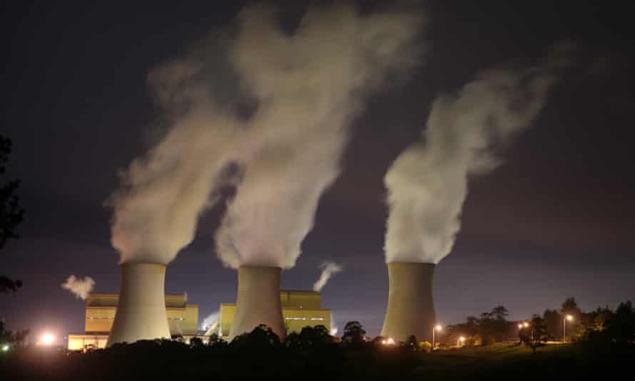 Night time image of Yallourn Power Station in the Latrobe Valley, Victoria