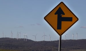 A road sign near the Capital wind farm located near Lake George, NSW.