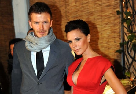 David and Victoria Beckham at Milan fashion week, 2009.