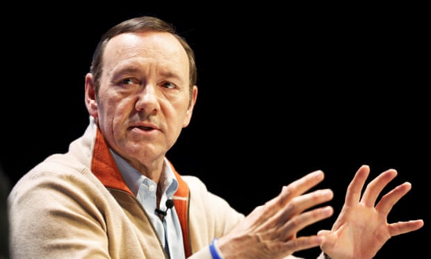 Kevin Spacey takes questions after a lecture at the TV festival in Edinburgh.