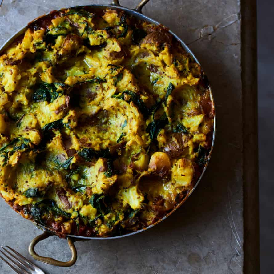 Saag aloo shepherd's pie.