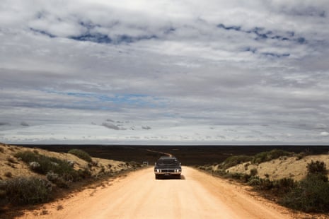 The hearse coming through Mungo National Park for service.