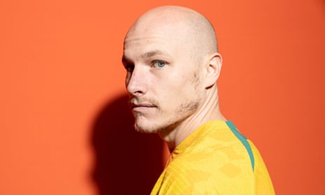 Aaron Mooy looks to camera