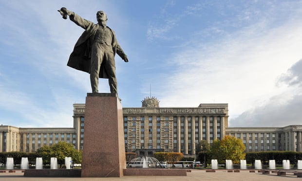 A monument to Lenin in St Petersburg, Russia.