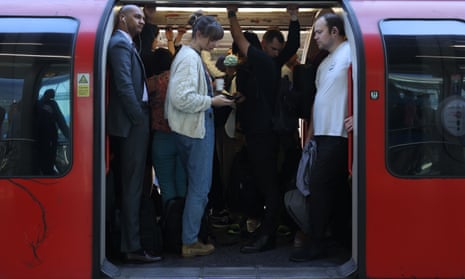 A busy tube train at Stratford, eats London