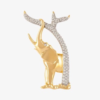 Susan Caplan vintage elephant brooch.