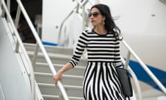 Huma Abedin<br>Democratic presidential candidate Hillary Clinton’s senior aid Huma Abedin arrives at Charles B. Wheeler Downtown Airport, in Kansas City, Mo., Thursday, Sept. 8, 2016, for Clinton to speak at the 136th Annual National Baptist Convention. (AP Photo/Andrew Harnik)