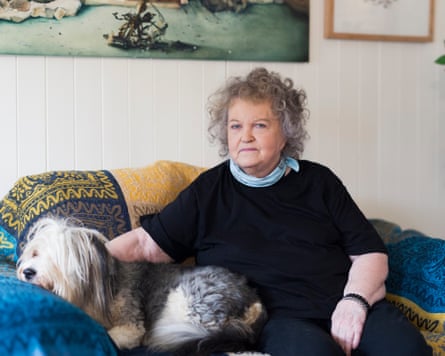 Brenda Fricker with a dog