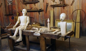 a piece of wood becomes a puppet and then a child, Collodi, Italy
