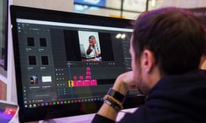 A student produces a crowdfunding video via Adobe Premiere Rush.