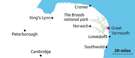 Map showcasing great Yarmouth